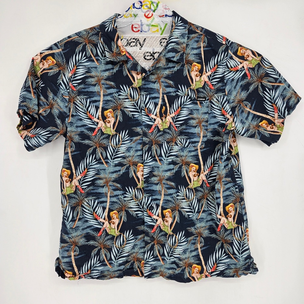 Cinch Shirt Mens Extra Large Hawaiian Western Button Up Cowboy Floral
